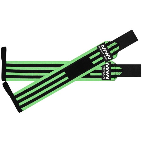Light Green with Three Black Strips Training Wrist Wraps