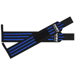 Black with Three Blue Strips Training Wrist Wraps
