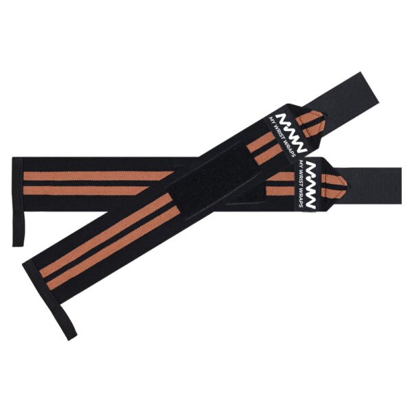 Black with Two Brown Strips Training Wrist Wraps