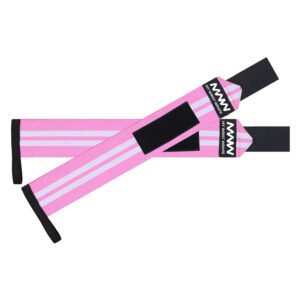 Baby Pink with Two White Strips Training Wrist Wraps