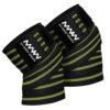 Black with Four Green Strips Knee Wraps