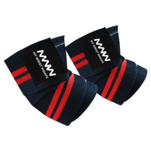 Black with Two Red Strips Elbow Wraps