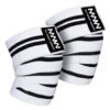 White with Two Black Strips Knee Wraps