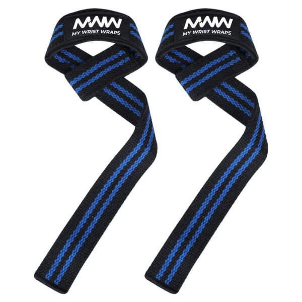 Black with Two Blue Strips Cotton Straps