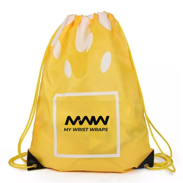 Yellow with White Drawstring Bag