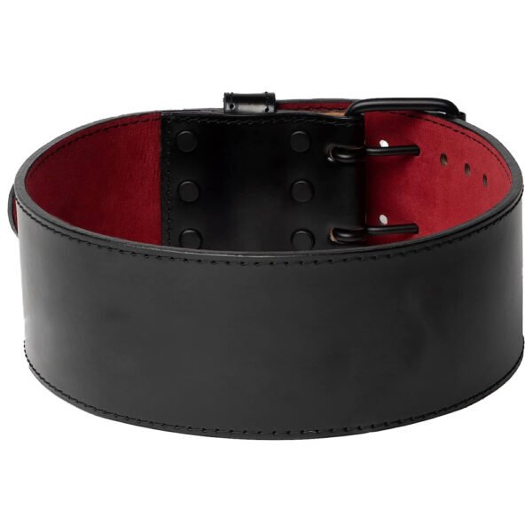 Black with Red Prong Buckle Power Belt