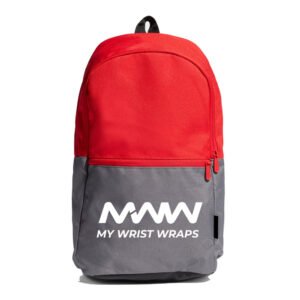 Red with Grey Drawstring Bag